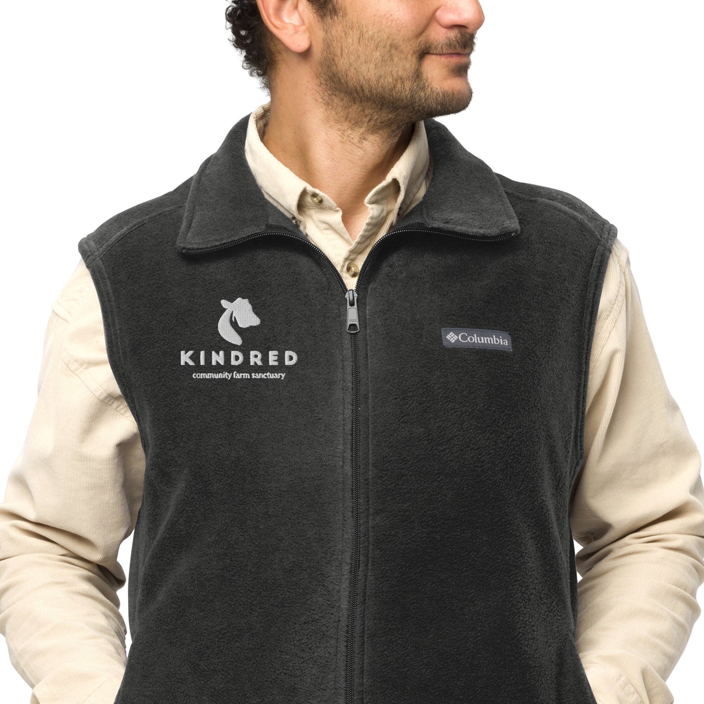 Men’s Columbia fleece vest - Donates $10