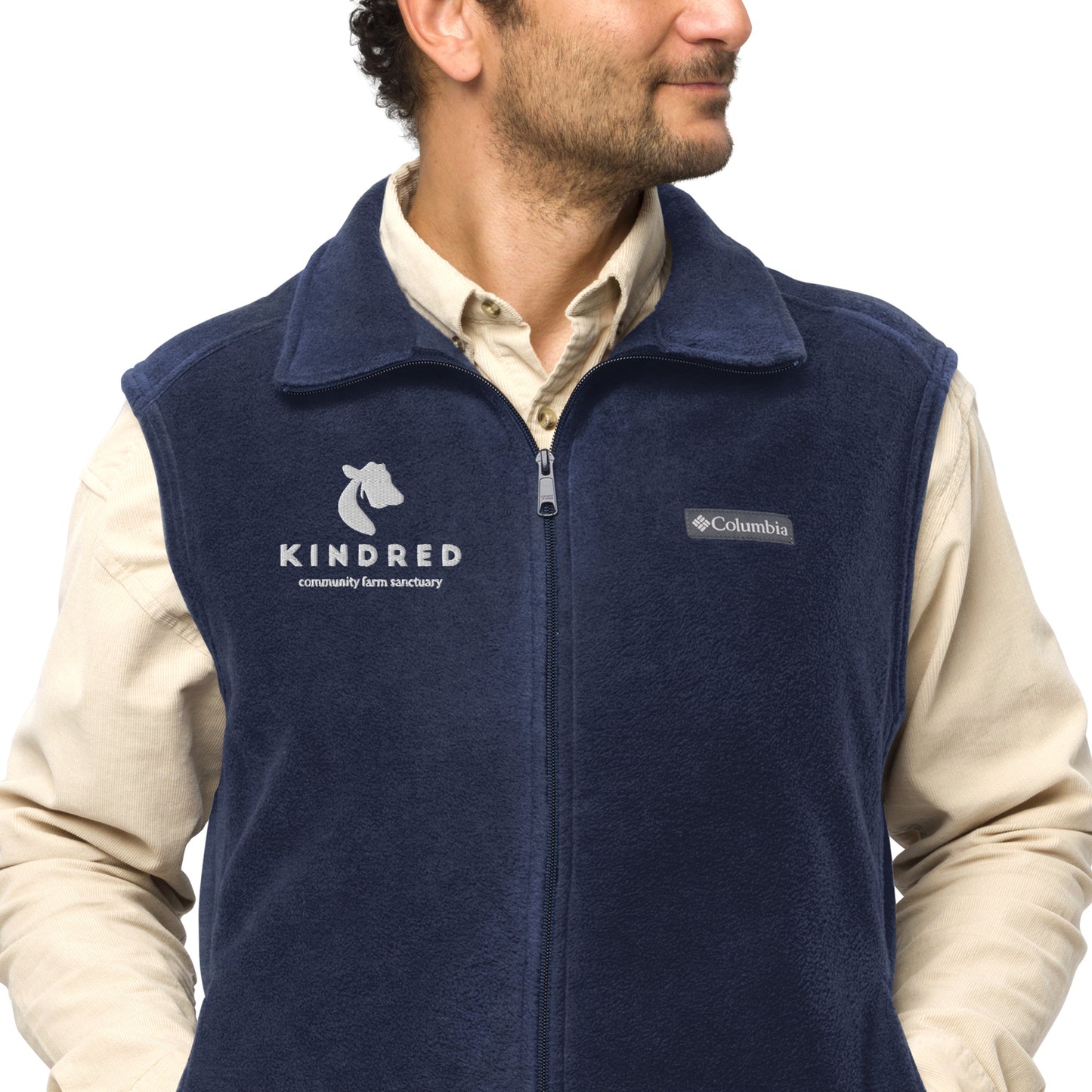 Men’s Columbia fleece vest - Donates $10