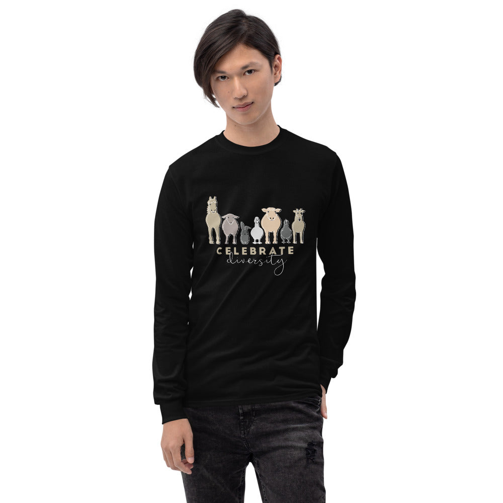 'Celebrate Diversity' Long Sleeve Shirt in Black