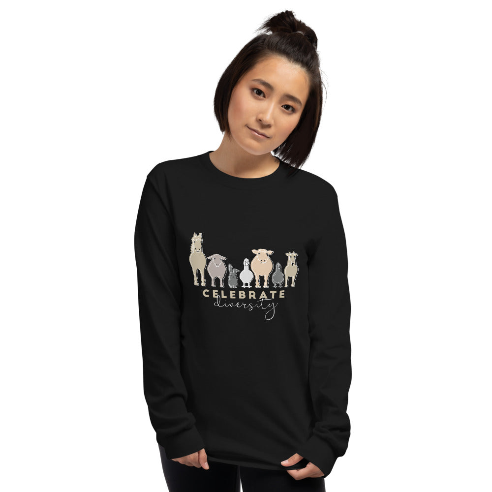 'Celebrate Diversity' Long Sleeve Shirt in Black