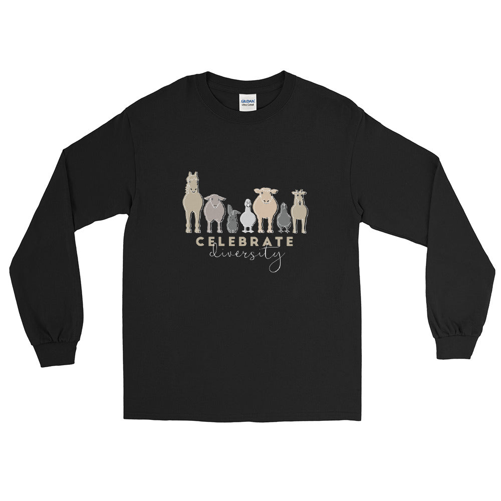 'Celebrate Diversity' Long Sleeve Shirt in Black