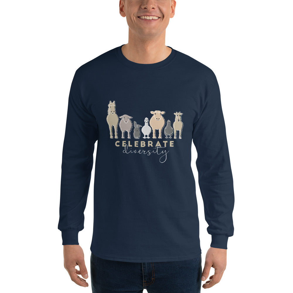 'Celebrate Diversity' Long Sleeve Shirt in Navy