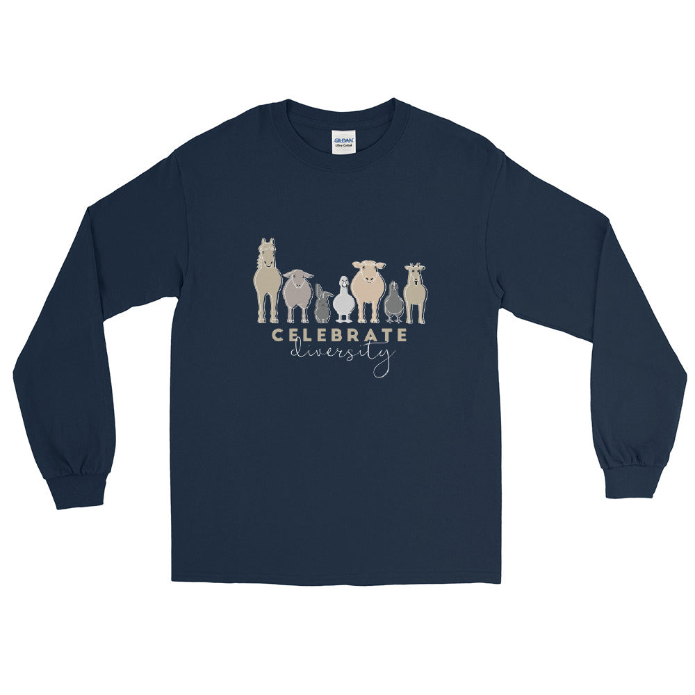 'Celebrate Diversity' Long Sleeve Shirt in Navy