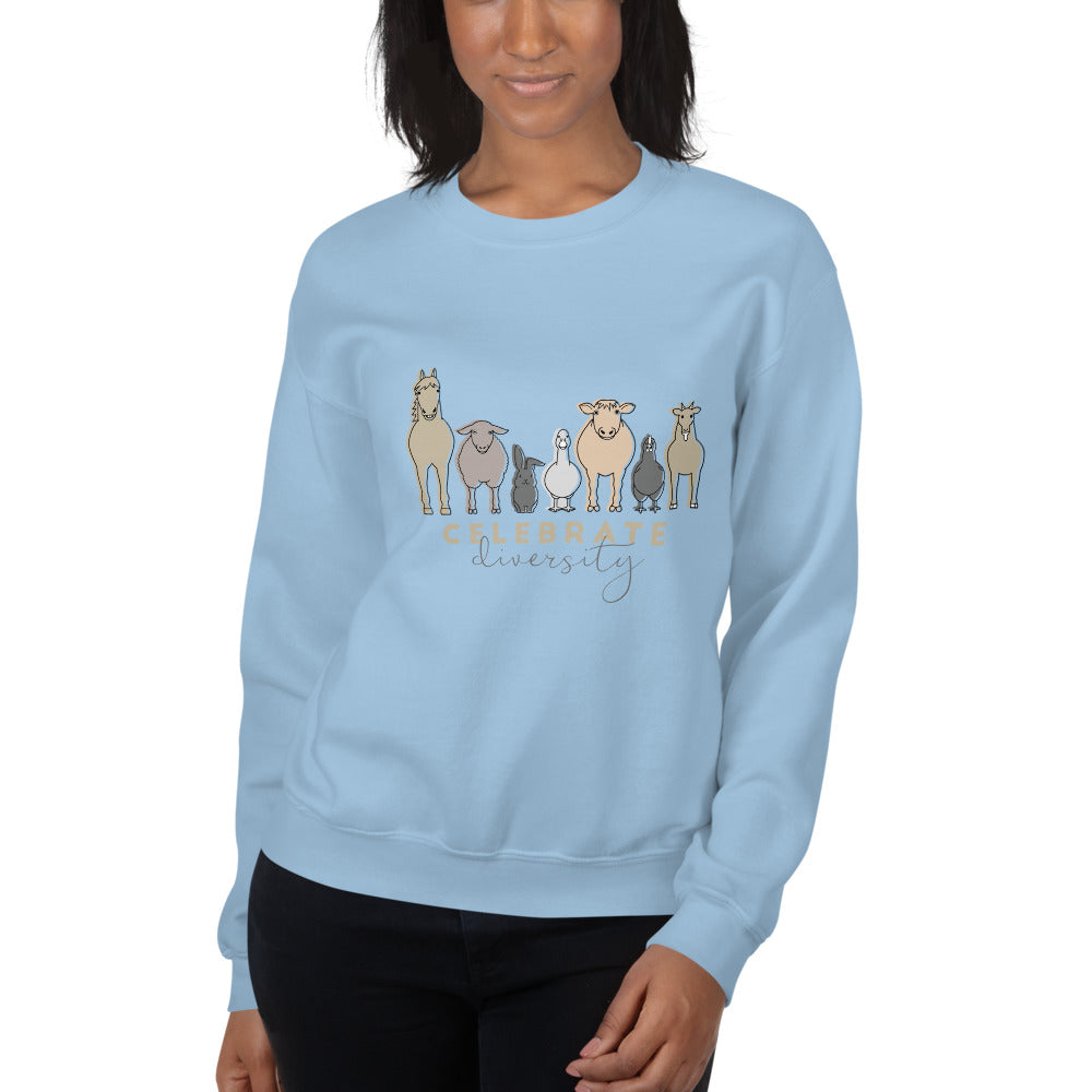 'Celebrate Diversity' Unisex Crew Sweatshirt - Light Colours