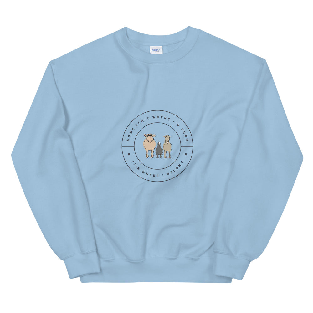 'Forever Home' Unisex Sweatshirt (Light)