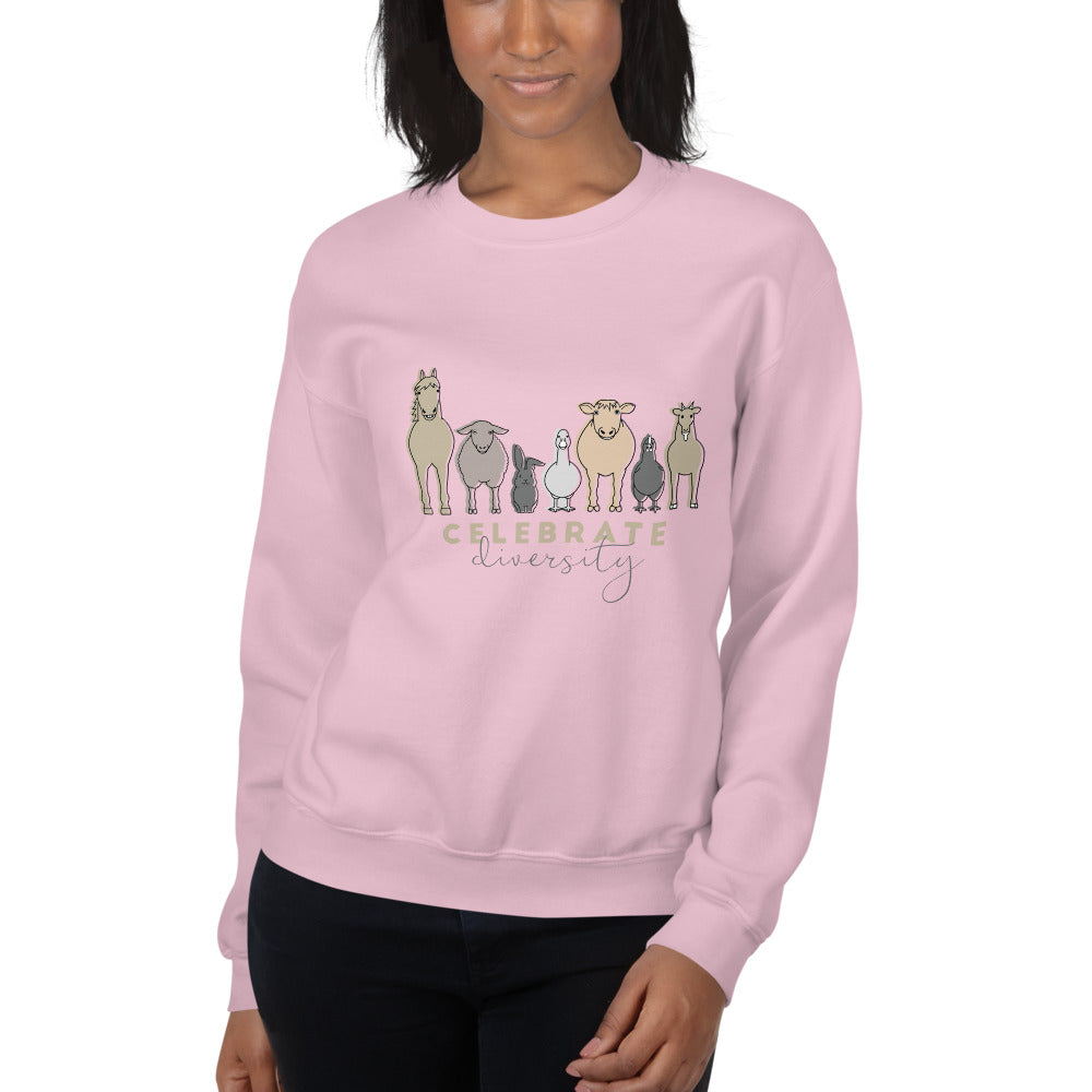 'Celebrate Diversity' Unisex Crew Sweatshirt - Light Colours