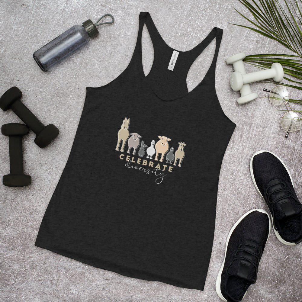 'Celebrate Diversity' Women's Racerback Tank