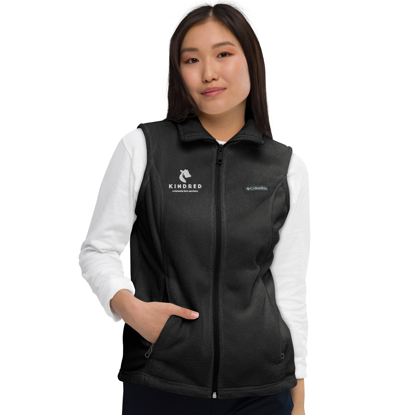 Women’s Columbia fleece vest - Donates $10
